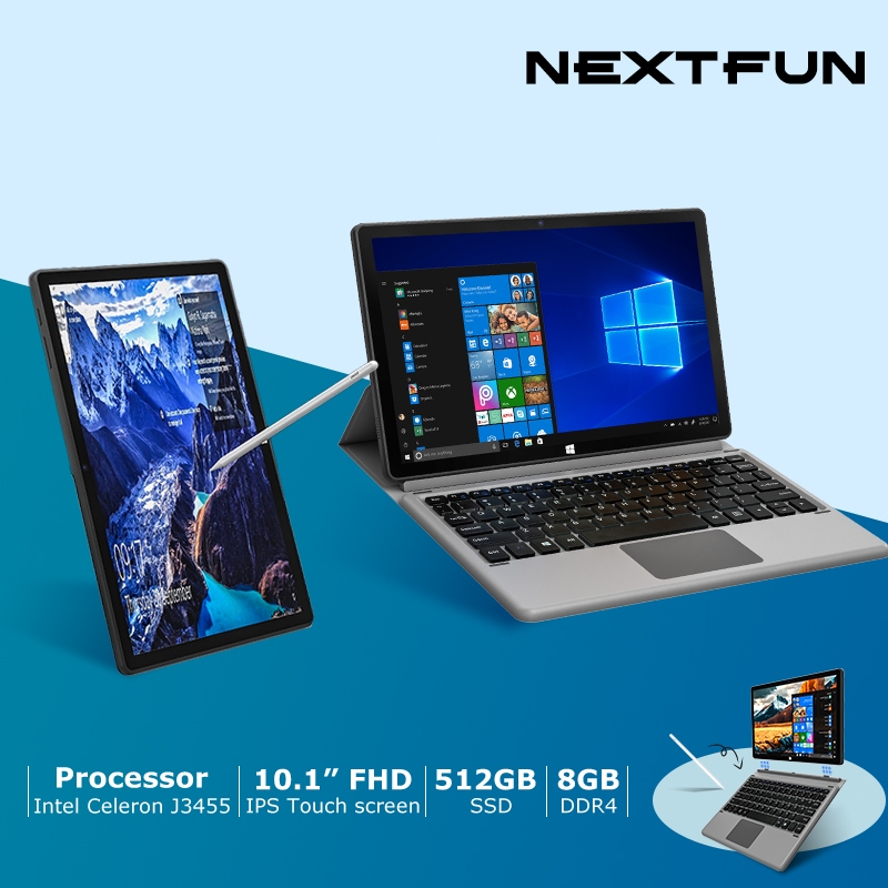 NEXTFUN TABLET 10" FHD IPS TOUCH SCREEN LAPTOP WINDOWS 10 NOTEBOOK 2IN1