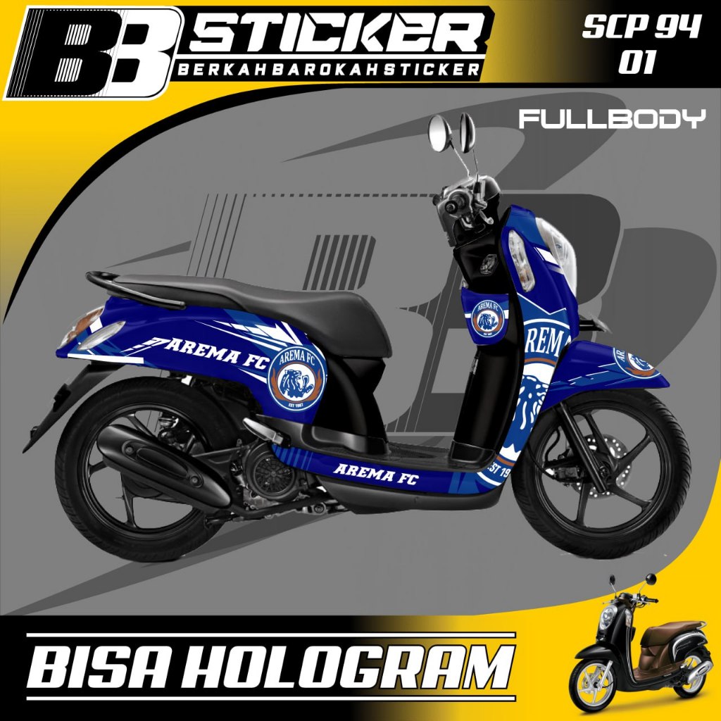 Decal Scoopy BISA HOLOGRAM Full Body Full Blok Dekal Sticker Scoopy FI 2013 2014 2015 2016 Scp 94
