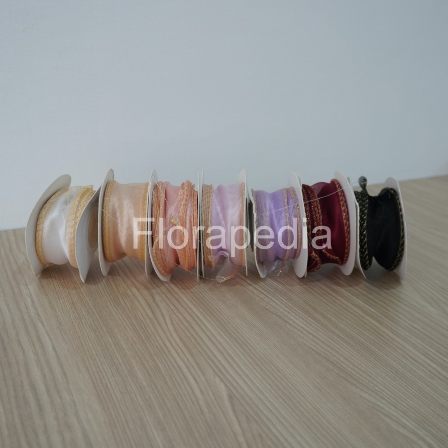 Pita List Emas Gold / Pita Bunga Buket Bouquet / Pita Kado / Roll Pita Fishtail Korea
