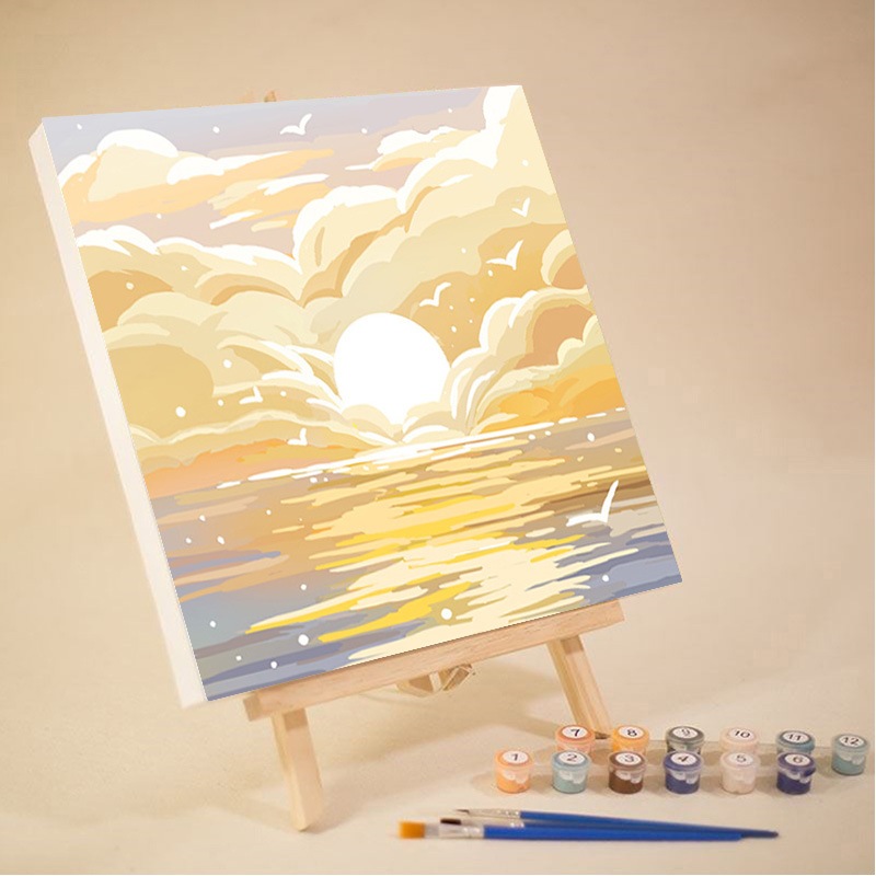 

Paint By Number Lukisan DIY Melukin Sendiri Kerajinan Tangan kanvas 20x20 / DIY Paint Kerajinan Tangan Melukis Sendiri