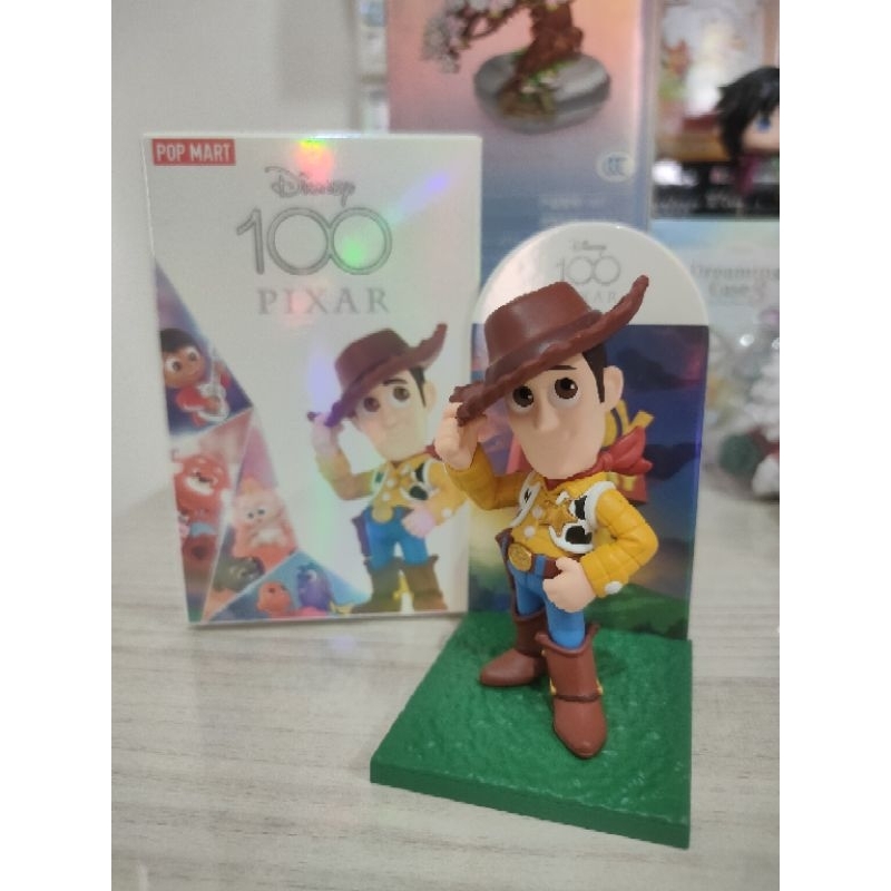 [POP MART DISNEY 100 PIXAR] TOY STORY 4 SHERIFF WOODY NEW OPEN BOX SEPERTI FOTO FIGURES FIGURE CUTE 