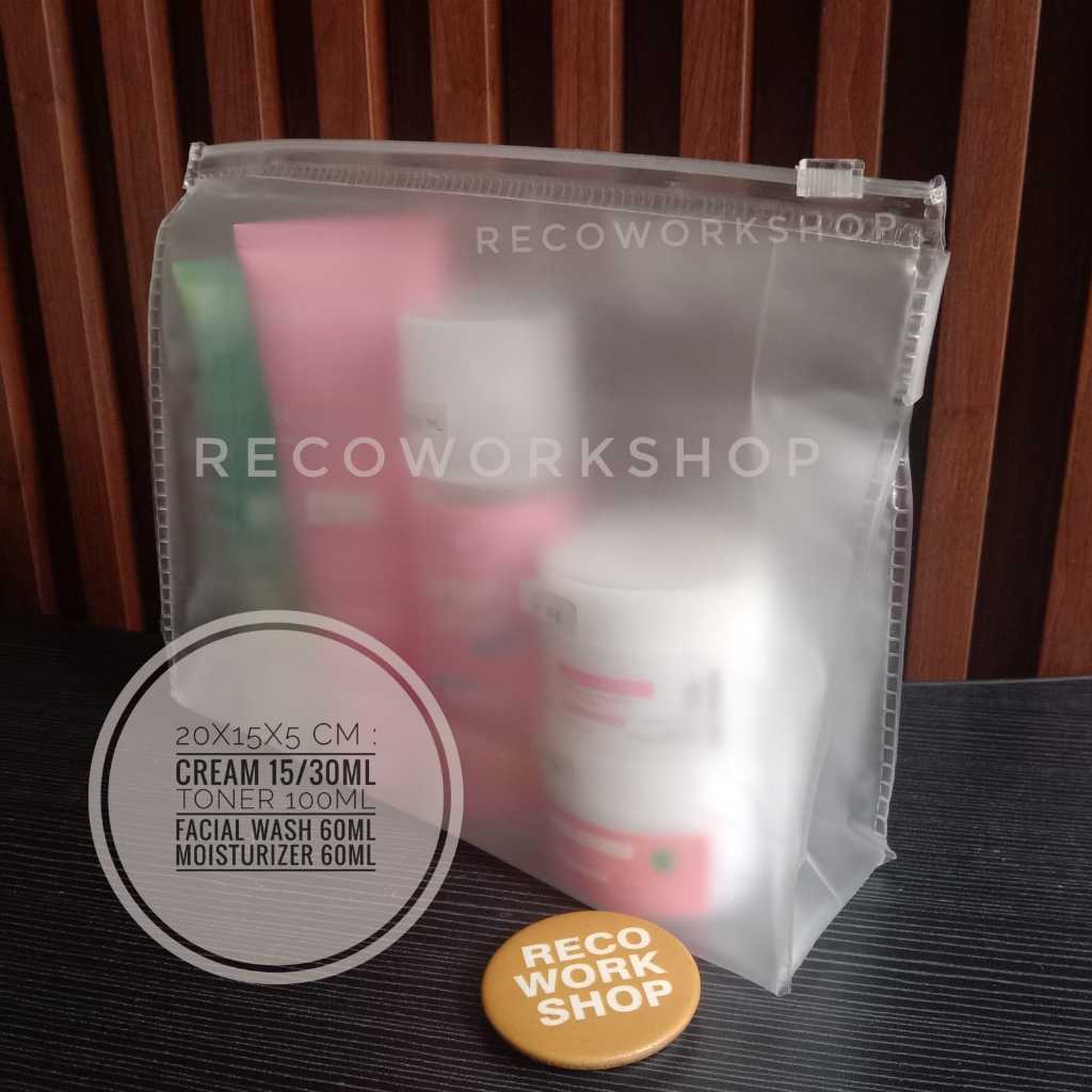 TERMURAH! Pouch Make Up/Pouch Skincare Transparan/Tas Make Up/Plastik Kosmetik/Plastik Mika Zipper