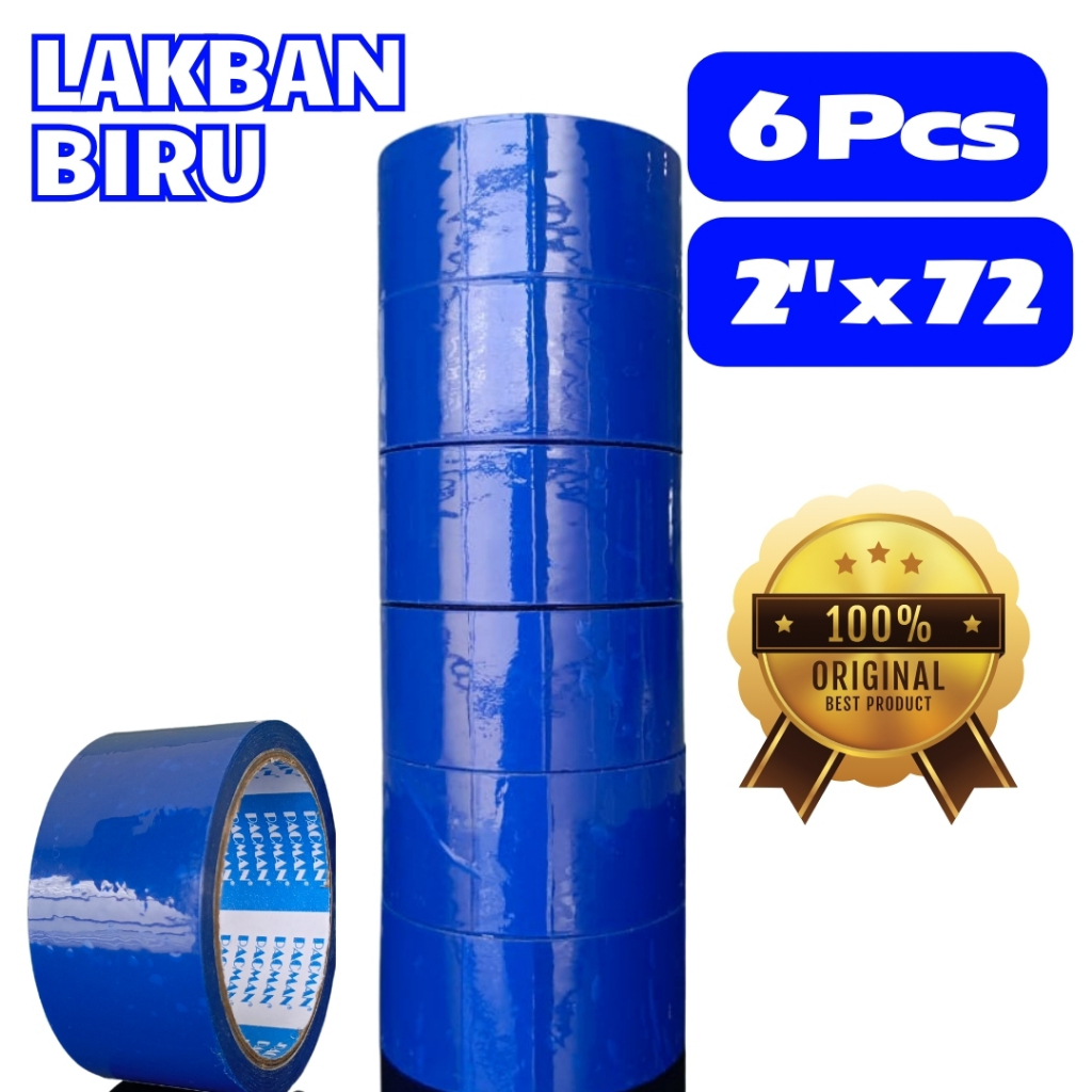 

2 inci Lakban warna Biru 1 slop (6 pcs)
