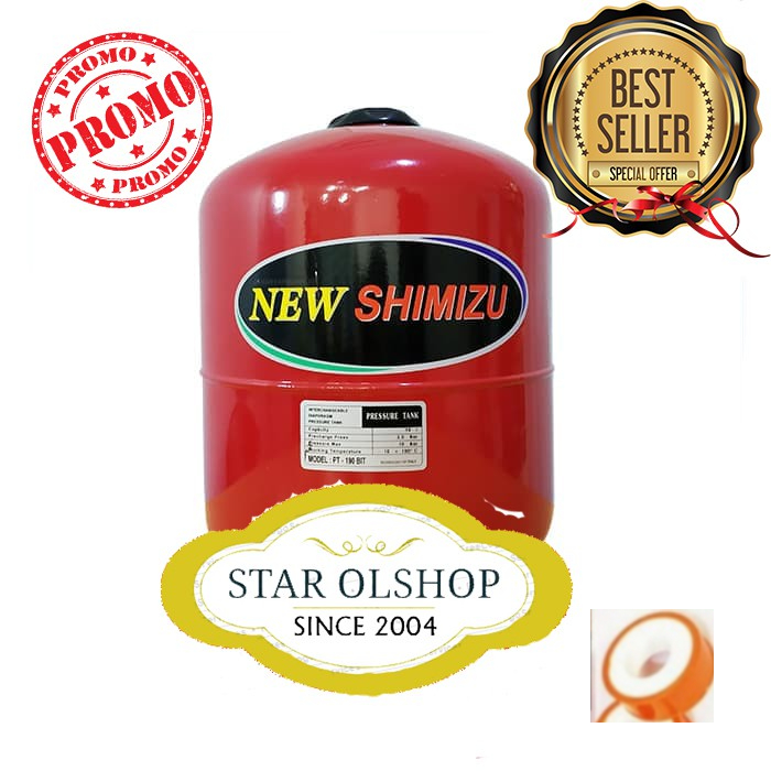 Tangki tabung New Shimizu 19 liter PT 190 BIT membran karet balon 1 inch pompa air semi jet pump PC 