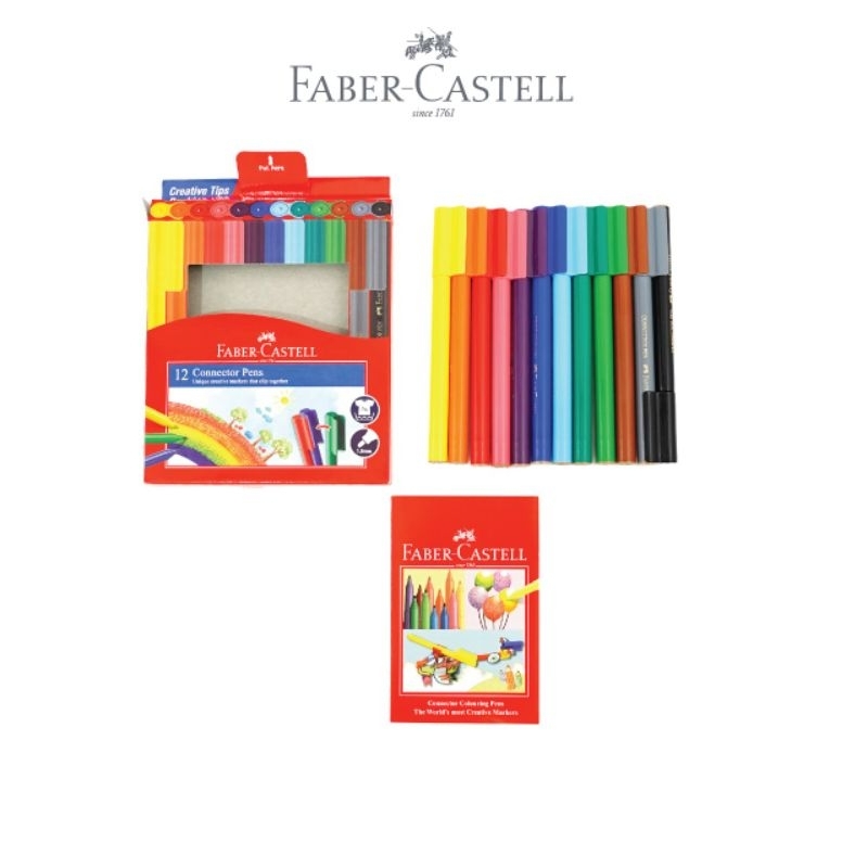 Faber-Castell Connector pen Spidol Warna 12 Warna - Gambar 2