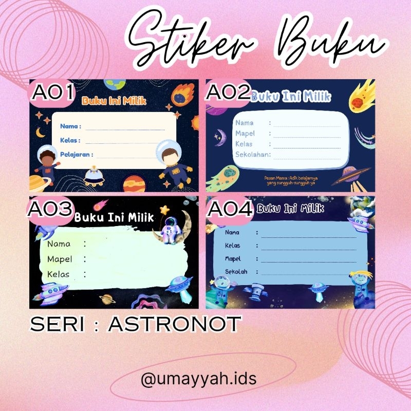 

STIKER BUKU ( Stiker nama, label buku pelajaran, label buku)