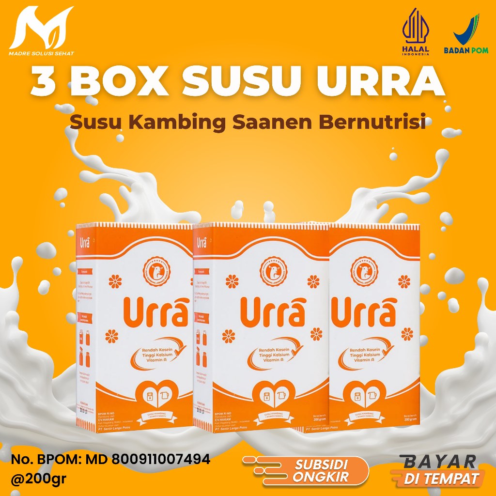 

Madre Solusi Sehat Paket 3 Box Susu Urra Anak Penambah Berat Badan dan Nutrisi Optimal 200g