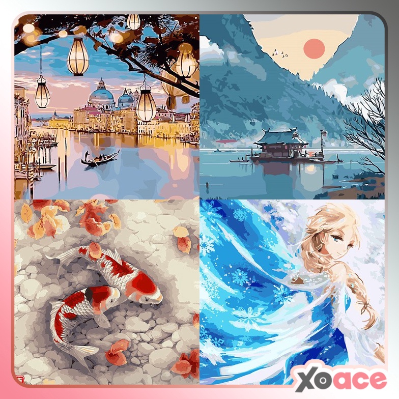 

KODE Y78D Canvas Paint By Number Kit Digital Oil Painting DIY Lukisan 4 x 5 Seri D