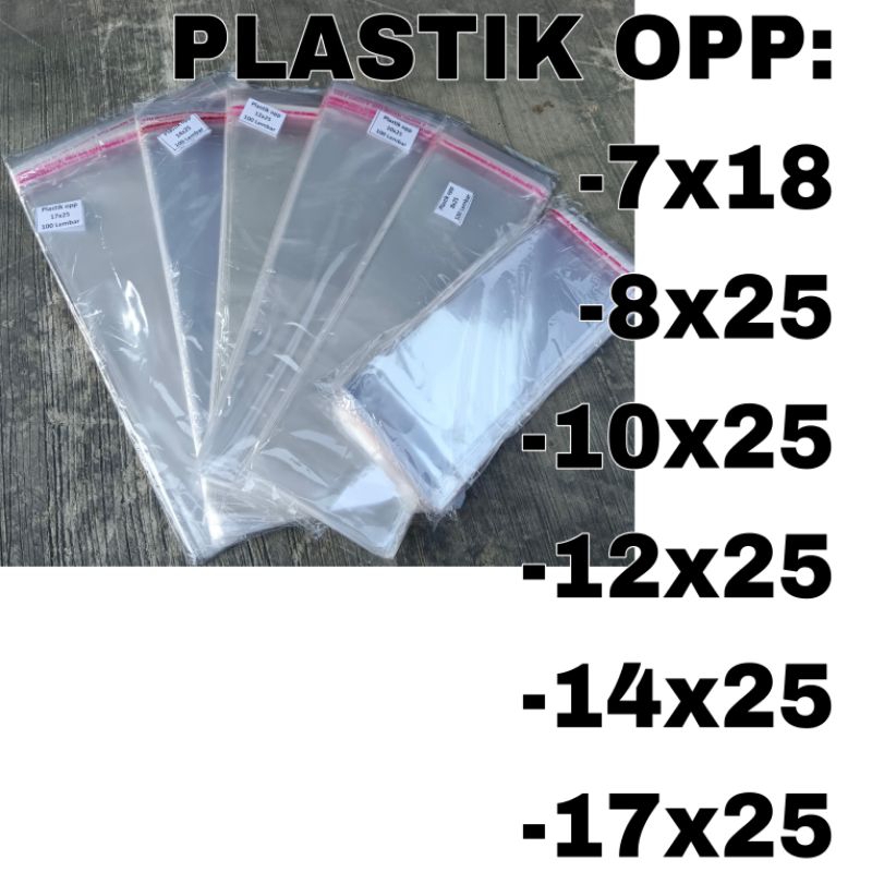 plastik roti plastik baju plastik opp ukuran 8x25 10x25 12x25 14x25 17x25 Plastik opp plastik kemasa