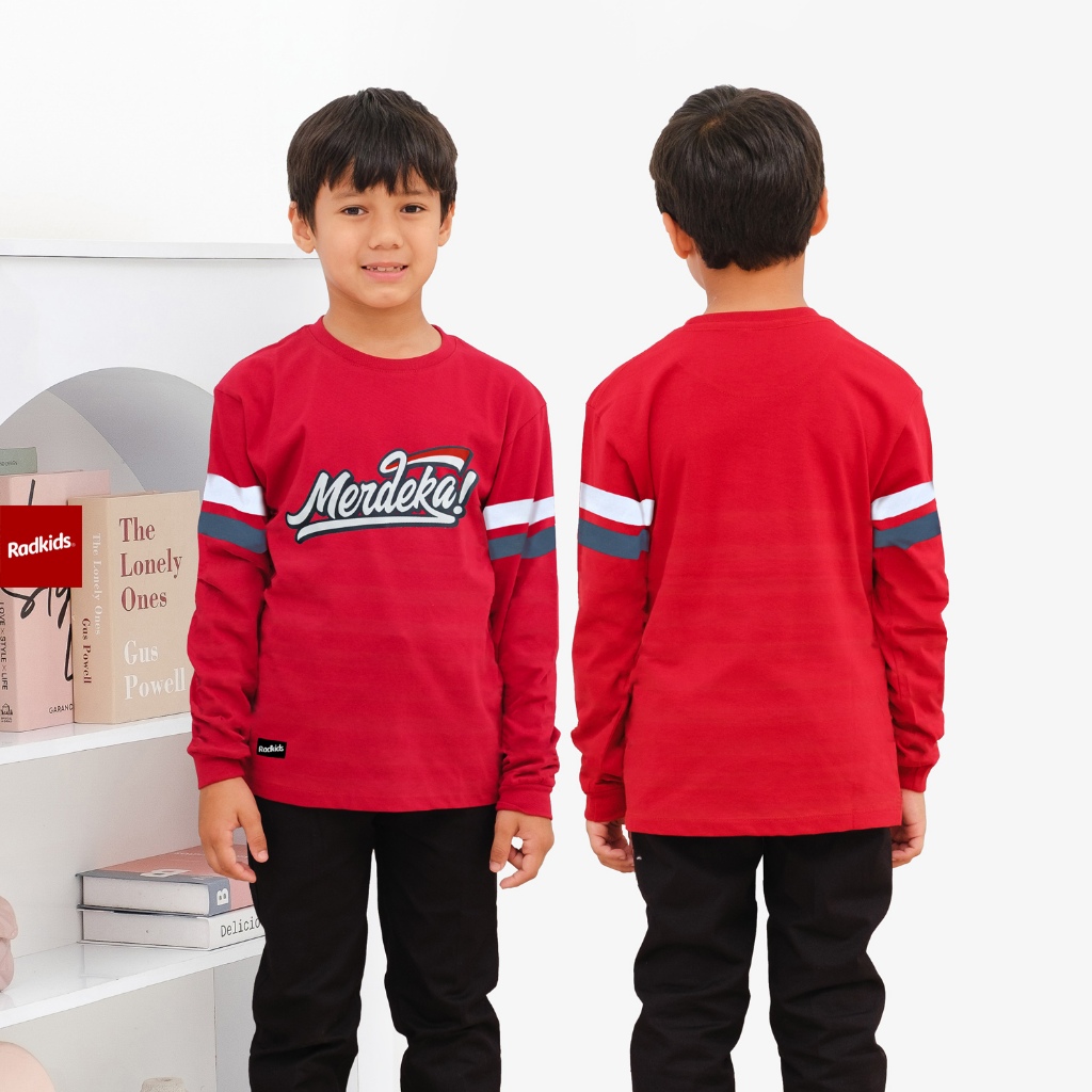 Kaos Anak  17 Agustus 2024 Merdeka Hut RI 78 Lengan panjang Merah Putih  LS Merah Putih