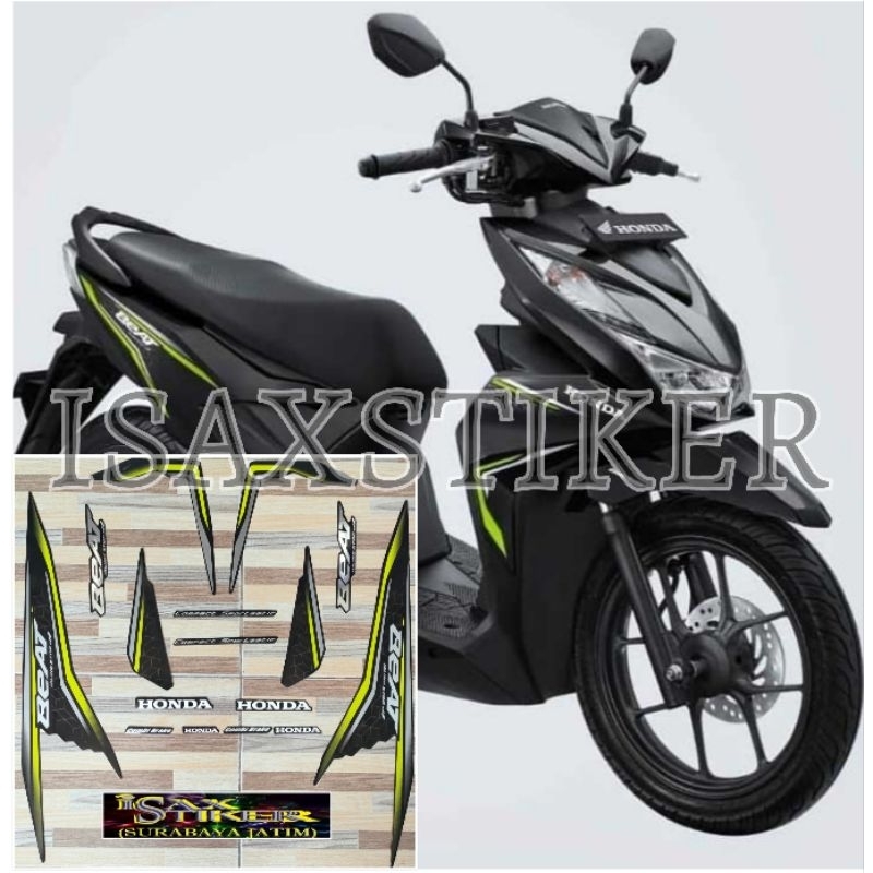 striping original Honda beat iss hitam hijau tahun 2020