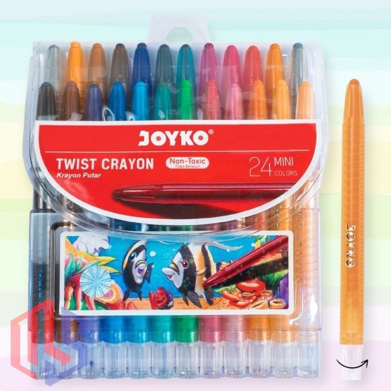 

KODE H93B Crayon Putar Joyko Twist Crayon MINI 24 Warna TWCR24