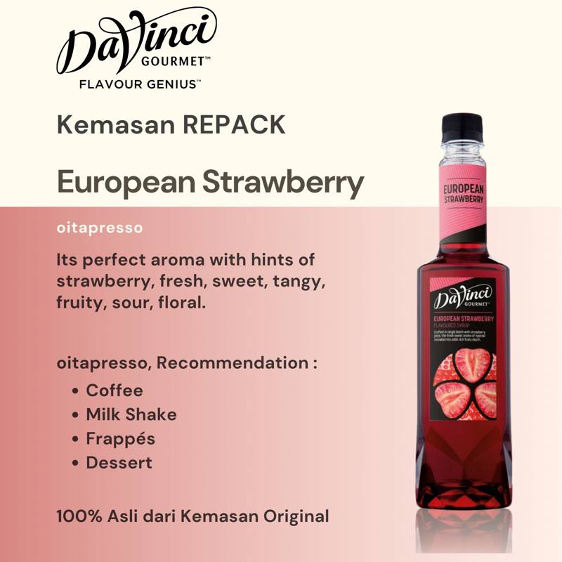 

REPACK - Davinci European Strawberry Syrup [100] g