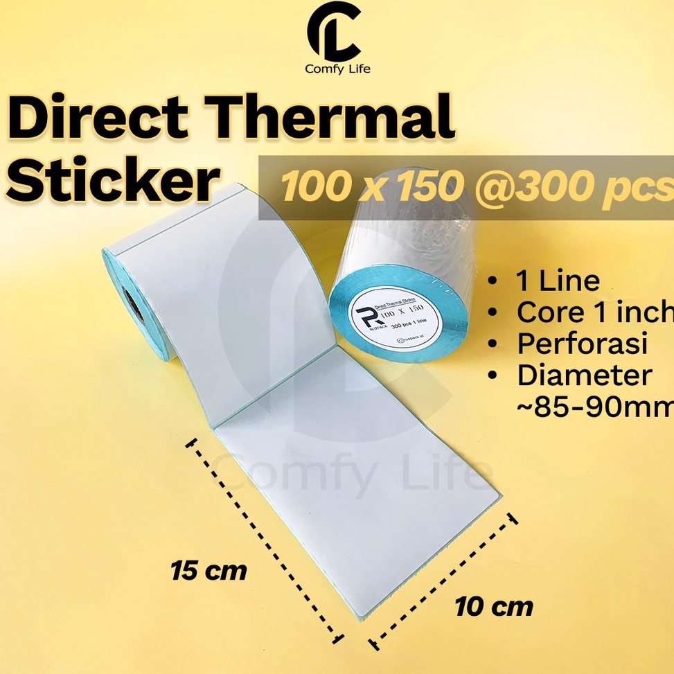 

KODE D62U DIRECT THERMAL STICKER 1x15 MM KERTAS LABEL STIKER BARCODE 1 LINE 3 PCS