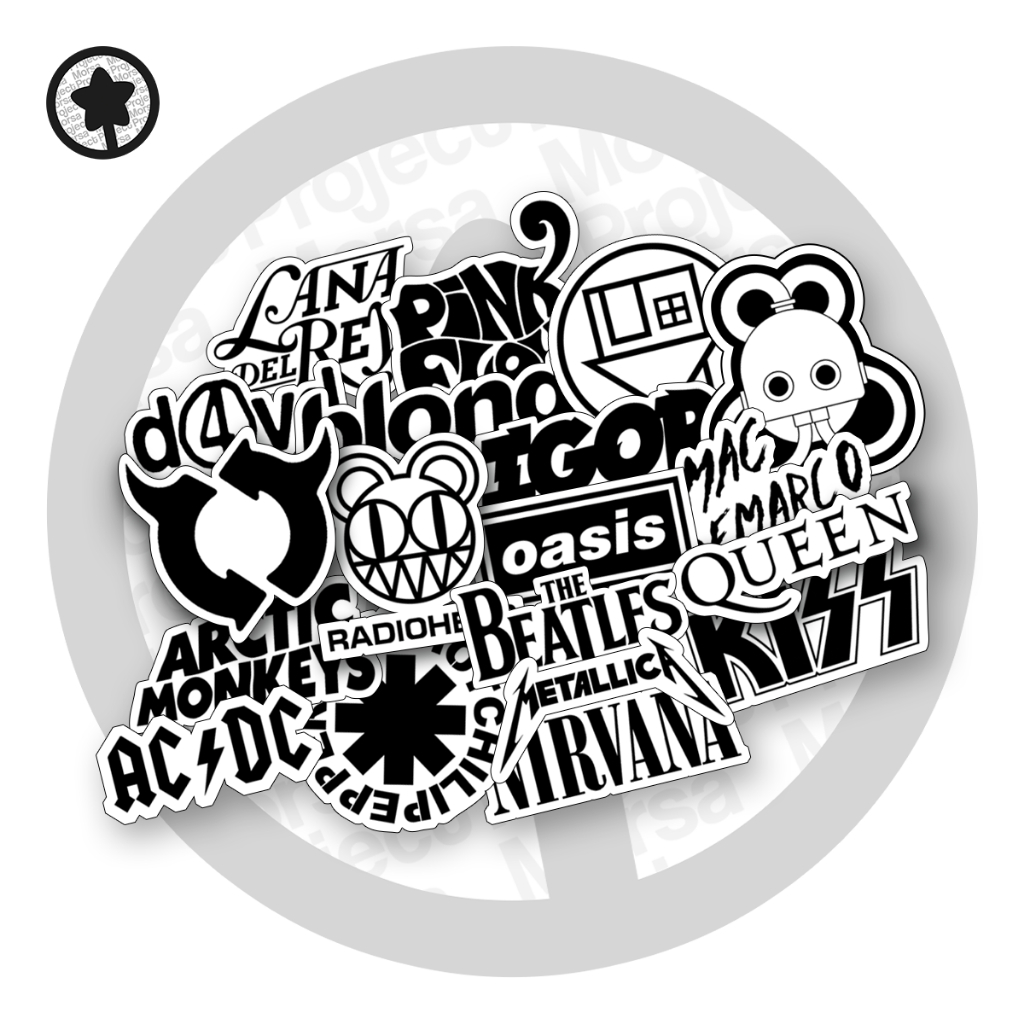 

STICKER PACK BAND || STIKER BLACK AND WHITE SERIES [19 PCS]