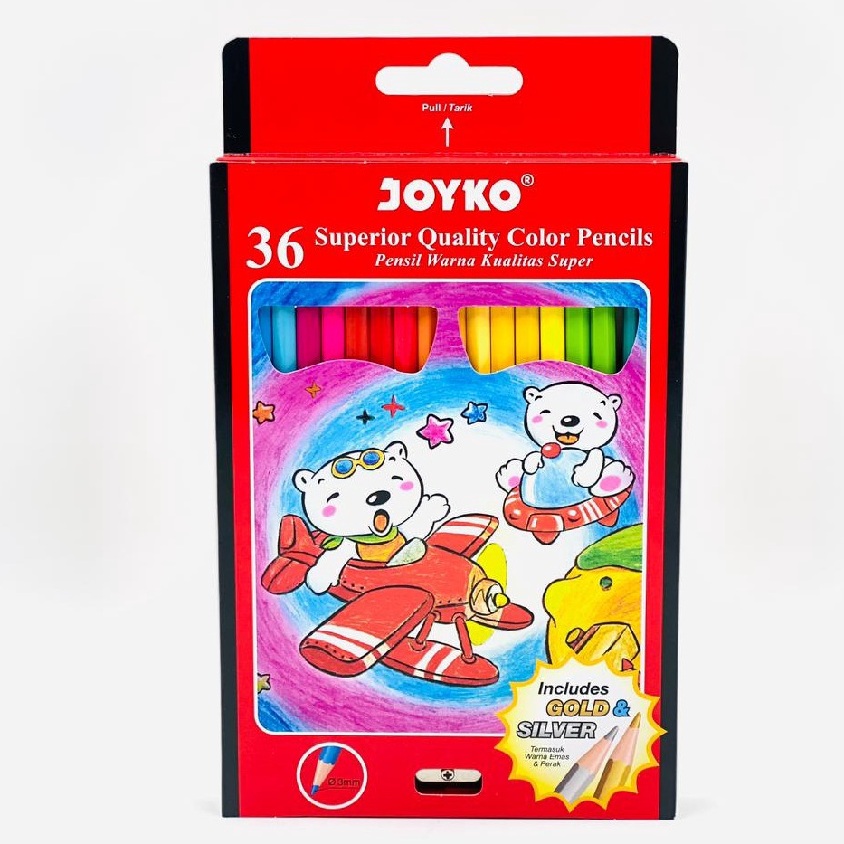 

KODE Y54O Pensil Warna Pensil Gambar Color Pencil JOYKO 36 WARNA PANJANG CP36PB