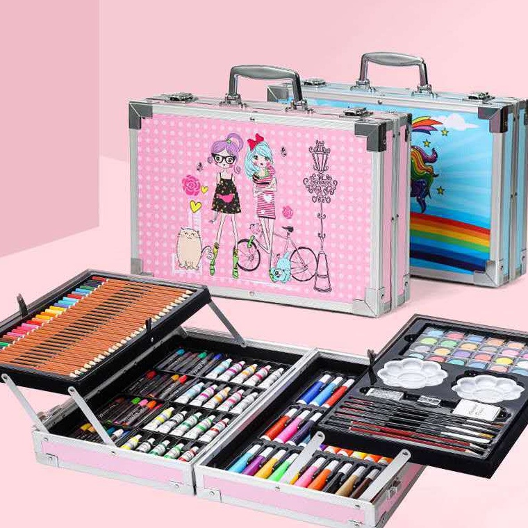 

KODE K15Y 145 pcs Pensil Warna Anak Case Art Color Brush Krayon Painting Set