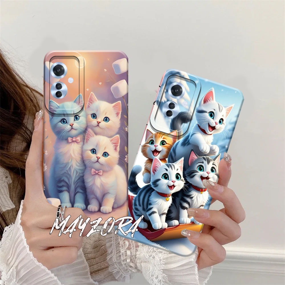 Case Hp Reno 11F 5G 2024 Terbaru - Casing Reno 11F 5G - Fashion Case KUCING [AW04] - Kesing Hp - Sof