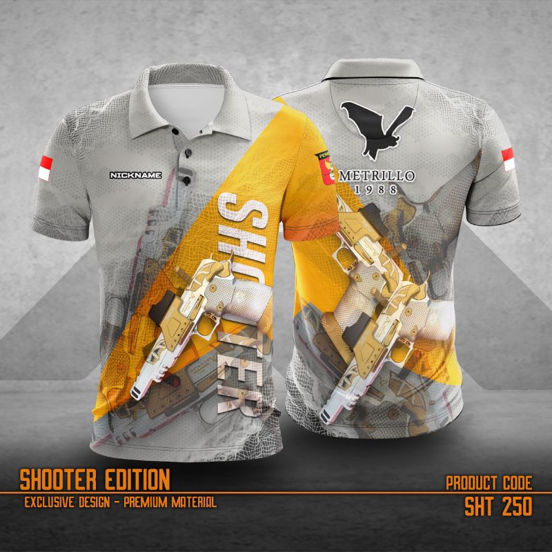 BAJU JERSEY SHOOTER PERBAKIN COSTUM DESAIN GRATIS TAMBAH LOGO + NAMA | BAJU PERBAKIN FULL PRINTING S