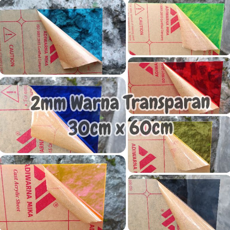 

KODE S52O Akrilik Lembaran Warna Transparan 2mm 3cm x 6cm