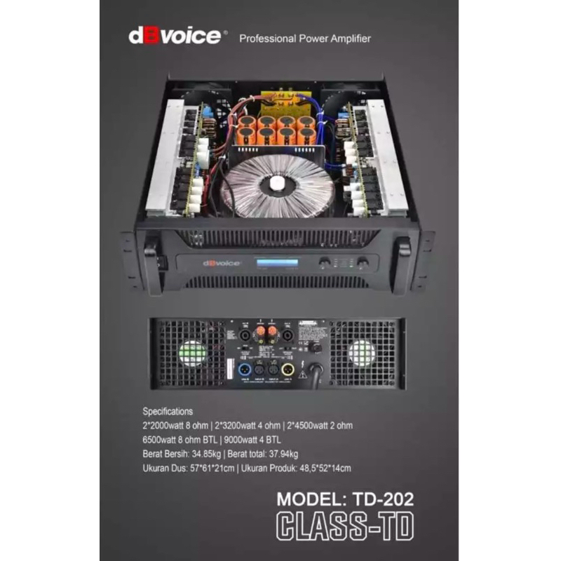 POWER AMPLIFIER DBVOICE TD 202 / Power Dbvoice TD 202 / Power dbvoice td202 Class TD