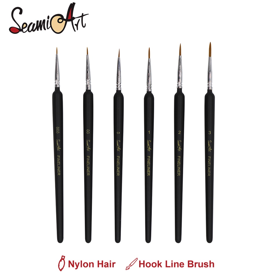 

KODE T78I SeamiArt 6pcs Hook Line Paint Brush set Kuas cat Warna air Cat akrilik Cat minyak Menggambar kuas