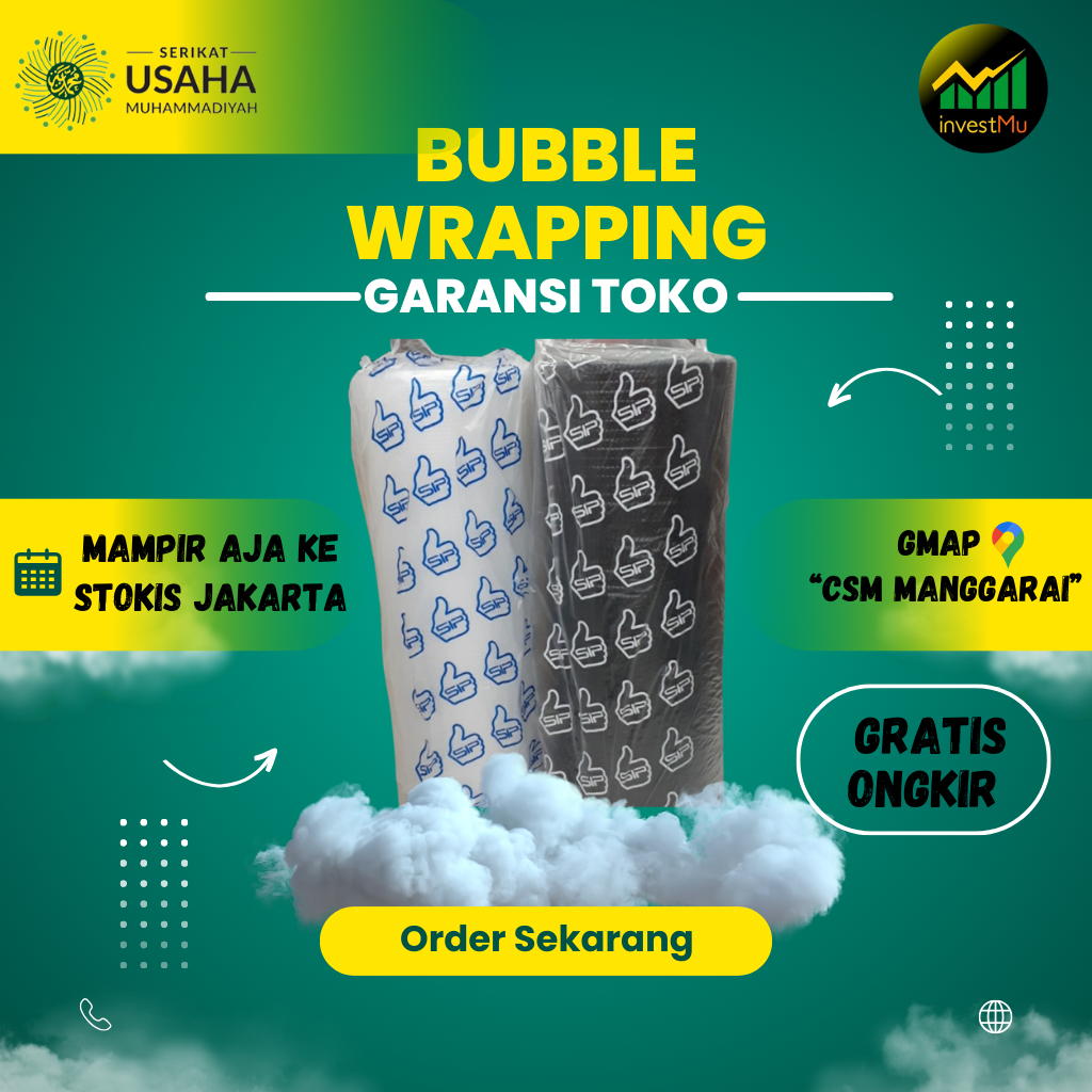 

BUBBLEWRAP 125cm×50m 2,1 kg Eco Super Eco Tebal dan tidak mudah pecah terbaik merk SIP SUMU