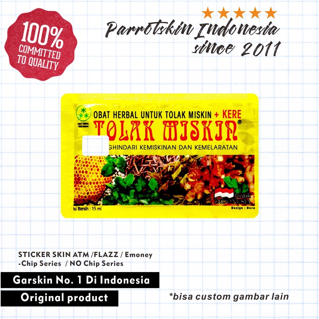 

PRODUK TERBARU Sticker Pelindung Kartu ATM SIM KTP Flazz Skin Card TOLAK MISKIN