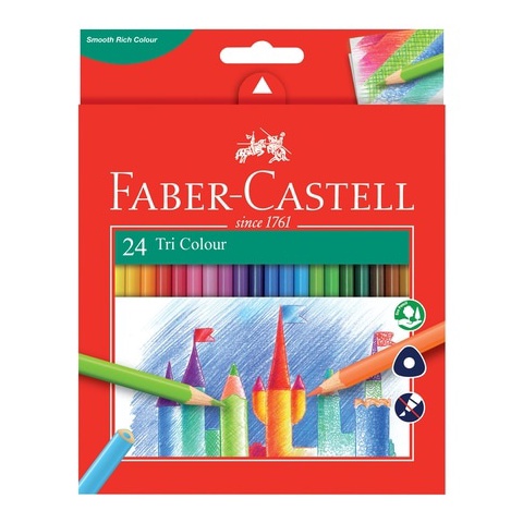 

KODE U84S Faber Castell Colour Pencils Tri Grip Pensil Warna Triangular Isi 24