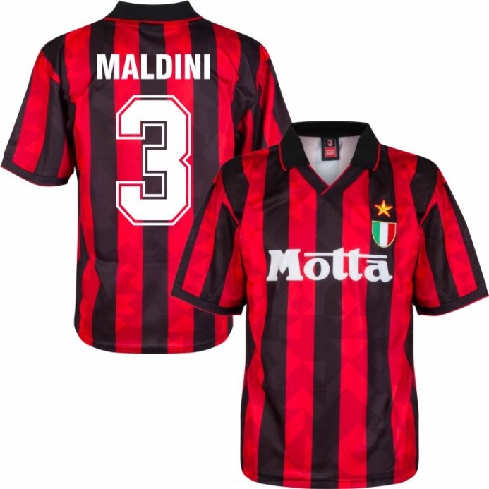 PROMO TERPOPULER BAJU BOLA JERSEY AC MILAN HOME RETRO 1993 1994 JERSEY RETRO  FREE NAMESET