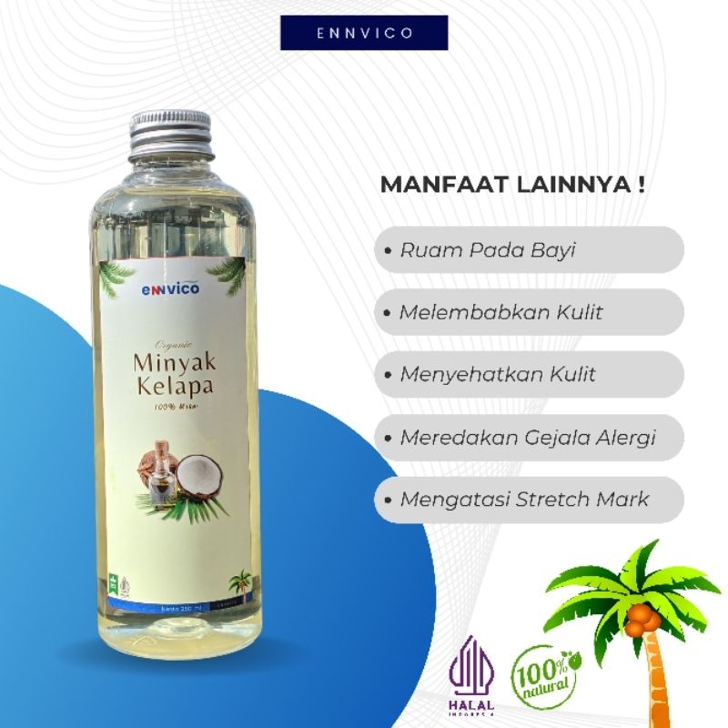 

RB22 Ennvico Minyak Kelapa Asli Kletik / Minyak Kelapa Alami 250ml Kemasan Tinggi / Coconut Oil /