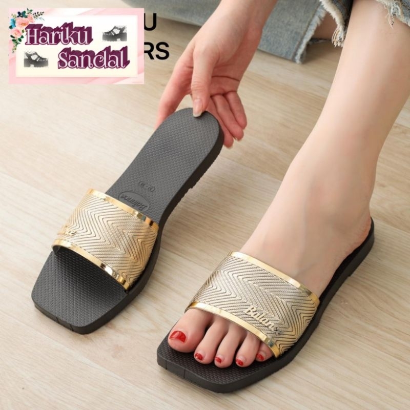 Sandal Selop G0LD Wanita Teplek Beauty Trendi 233-2A (size wajib turun)