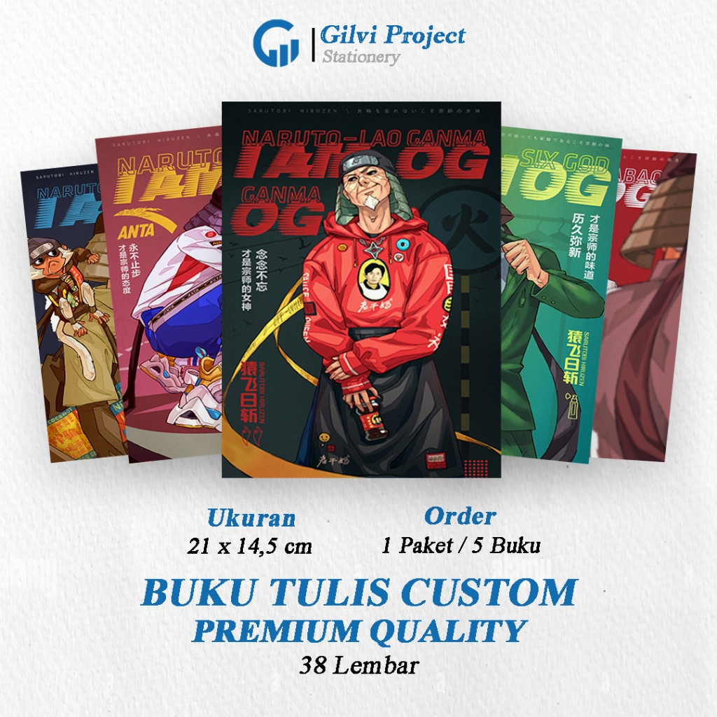 

Buku Tulis Sekolah Custom Tema HIRUZEN SARUTOBI X NARUTO Bergaris 38 Lembar 1 Pak Isi 5 Buku/ Buku Tulis Anime/ Buku Aesthetic/ Buku Catatan
