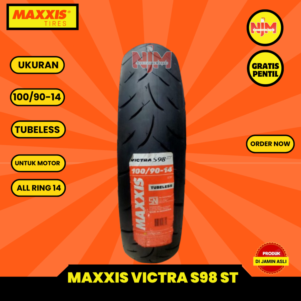 Ban Maxxis Victra 100/90 Ring 14 Ban Motor Tubeless