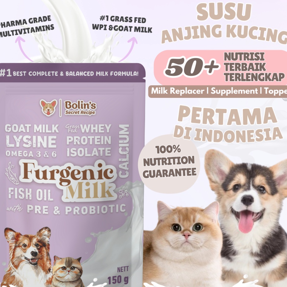 Terbaru Bolins Secret Furgenic Milk Susu Kucing Kitten Milk Replacer Goat Milk Tinggi Multivitamin C