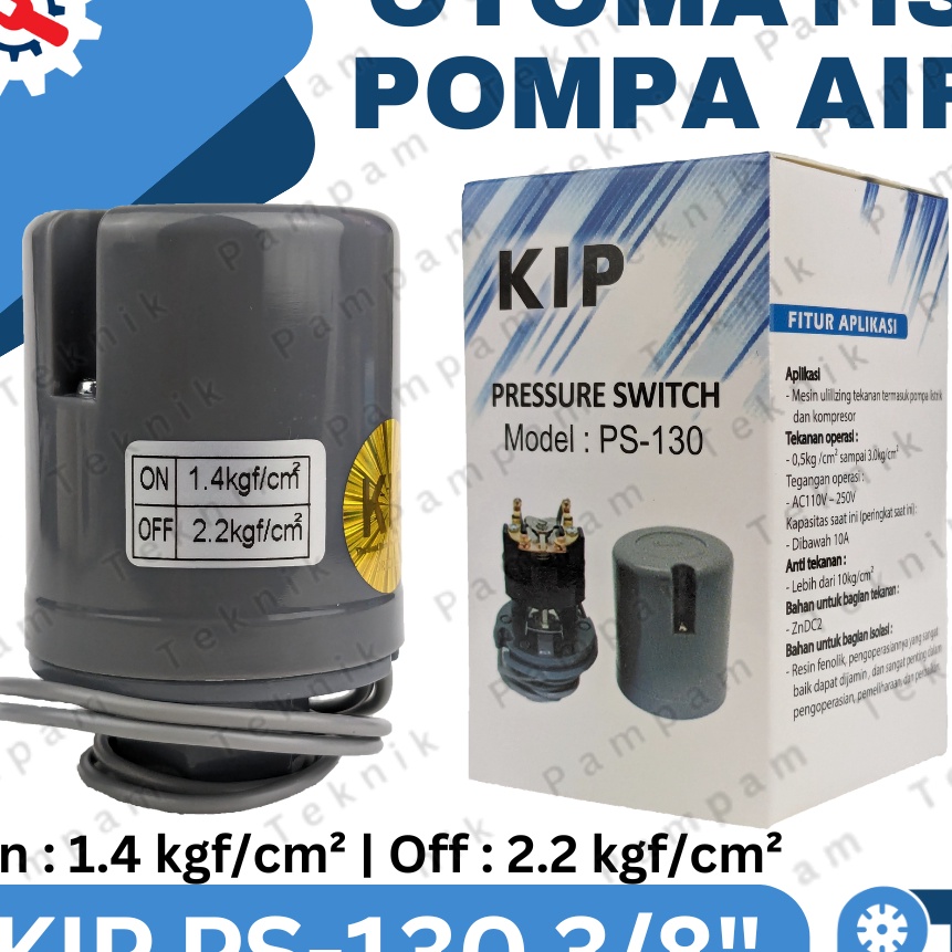 KF7 Otomatis KIP 38 inch  Pressure switch pompa air PS13 drat dalam 38