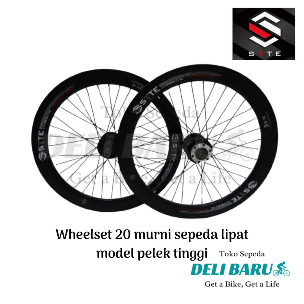 SYTE Wheelset depan belakang pelek ukuran 20 murni bisa cakram velg set alloy hitam ban 20 x 1.50 at