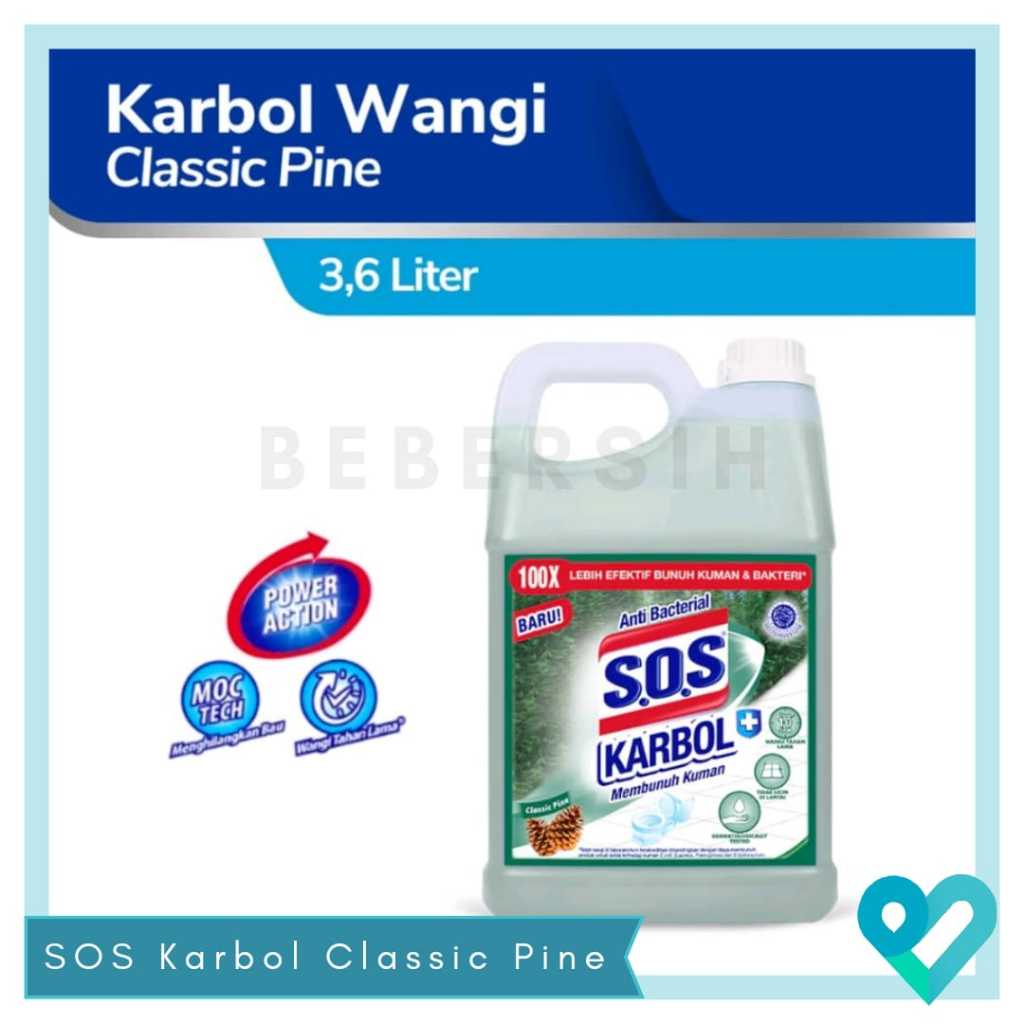 Karbol Wangi SOS Galon/Karbol SOS Sereh Jerigen 3.6Lt