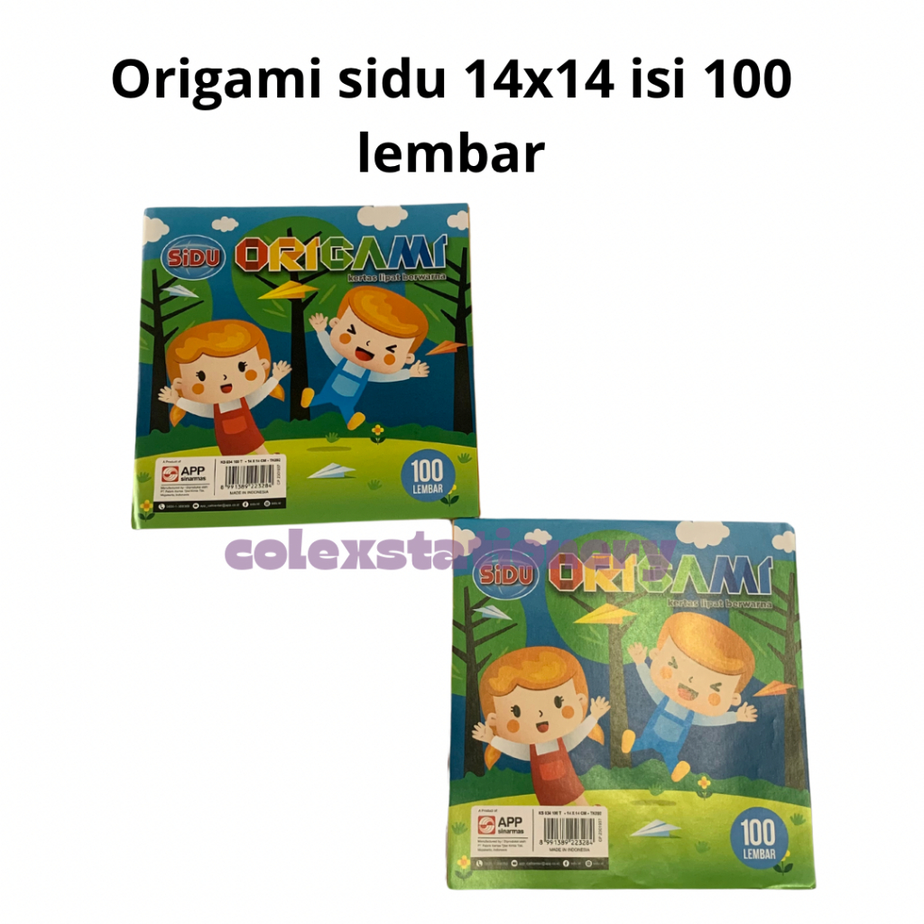 

Kertas Lipat Glossy Warna / Origami Kilat Ukuran Sedang 14x14 Satu Sisi Isi 100 Lembar Sidu