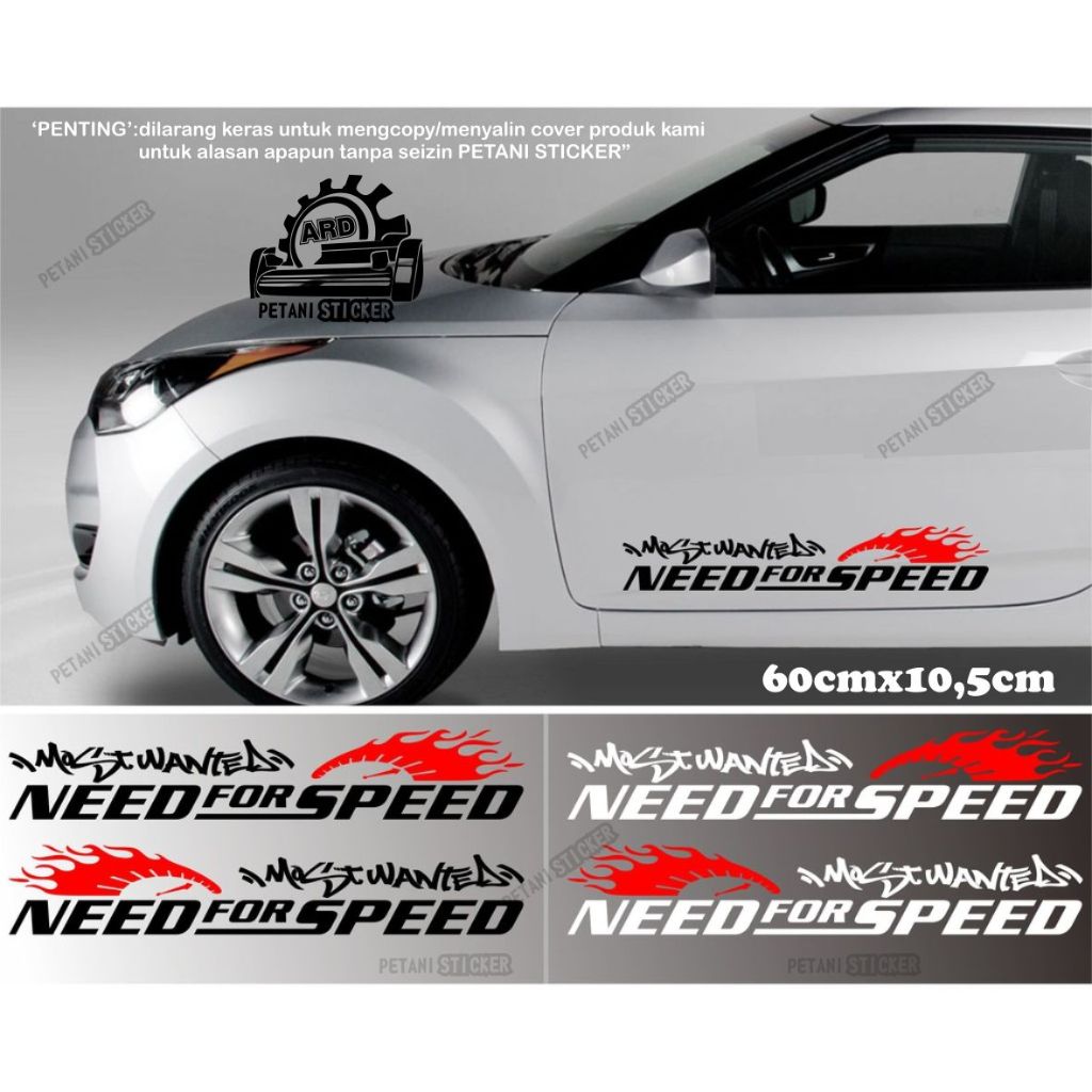 stiker body kaca universal need for speed most wanted