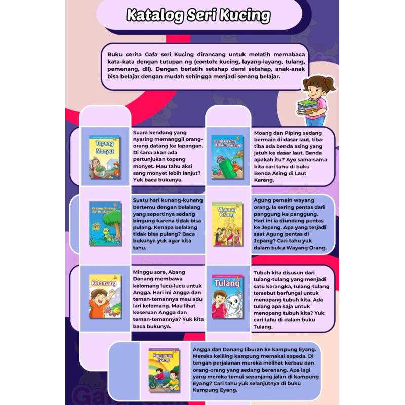 Seri Kucing Buku GafaBaca Gafa Baca Buku Anak TK PAUD Belajar Membaca Buku Cerita Anak