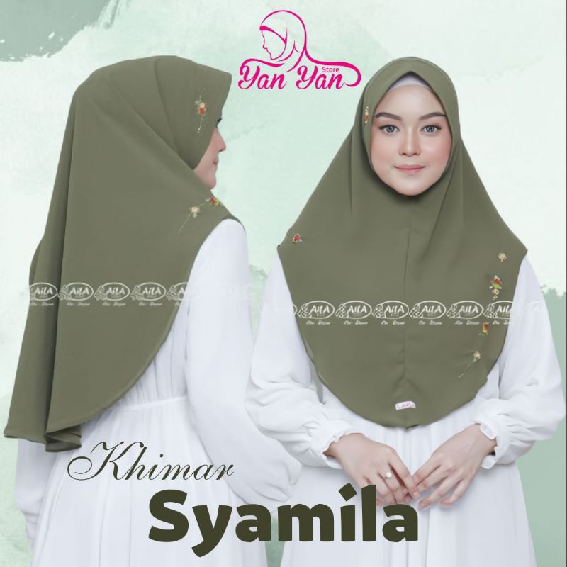 Khimar Syamila Original Produk Aila Hijab Instant Ceruty Babydoll 2 Layer Premium Bergo Handmade Mod