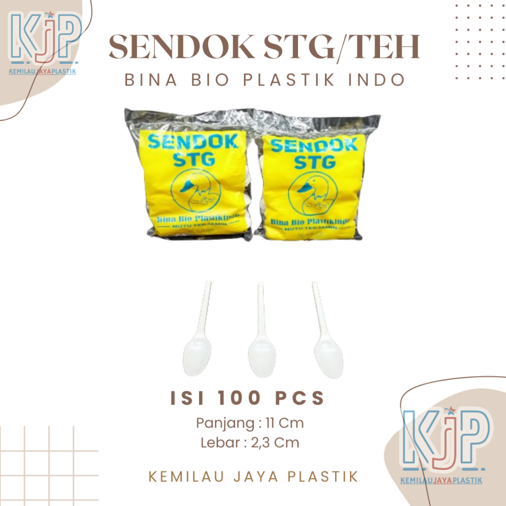 Sendok Teh / Sendok STG Putih Isi 100 Pcs Bina Bio Plastik Indo
