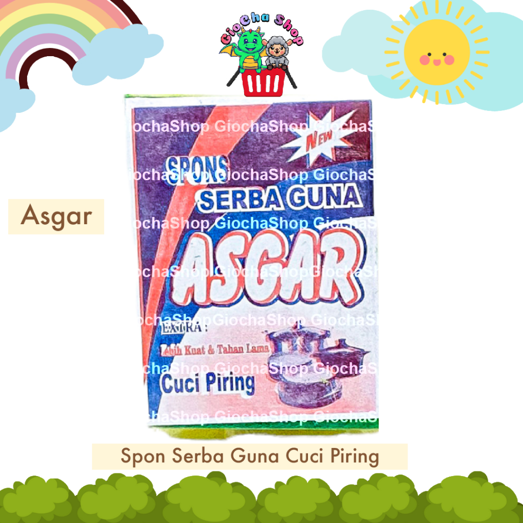 SPON CUCI PIRING - ASGAR SPON SERBAGUNA BUSA CUCI PIRING PANCI 2 SISI KASAR HALUS / PEMBERSIH PIRING