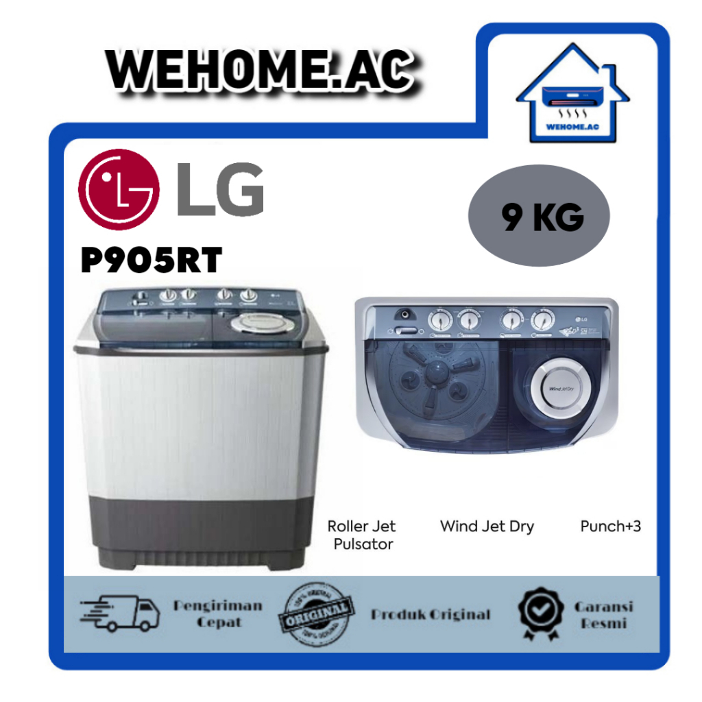Mesin Cuci LG 2 Tabung P905RT Mesin Cuci 2 Tabung LG 9 KG Mesin Cuci LG
