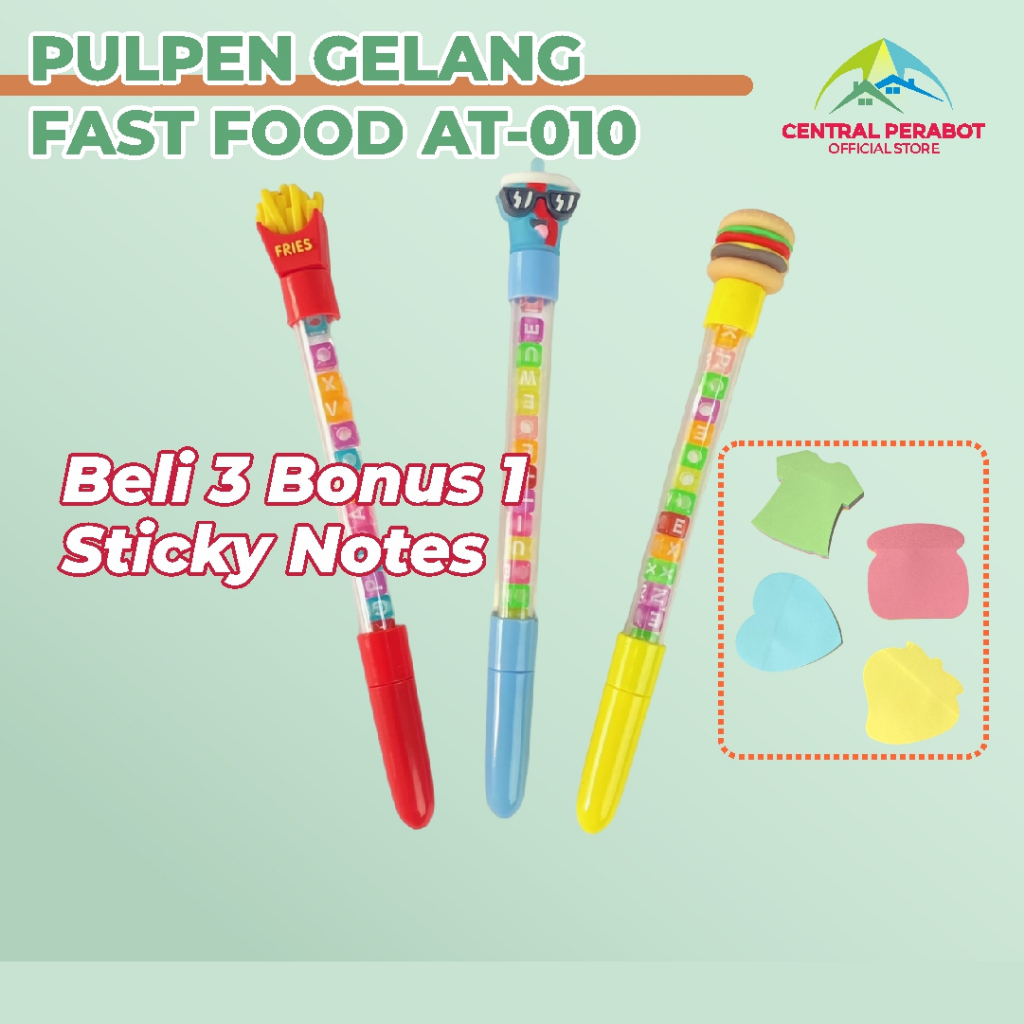

Pulpen gel gelang huruf fast food Bolpoin Gel 0,5 AT-010