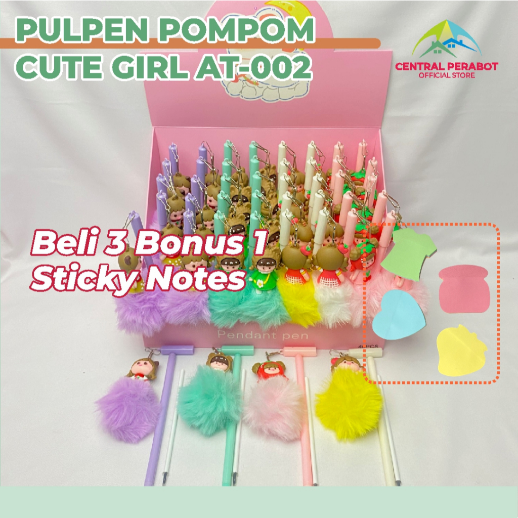 

Pulpen Gel Karakter Gantungan Cute Girl Pompom Bolpoin Gel 0,5 AT-002