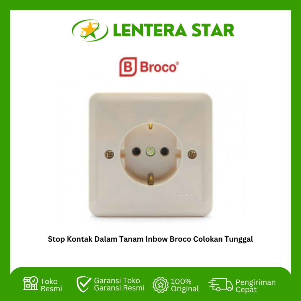 Stop Kontak Dalam Tanam Inbow Broco Colokan Tunggal