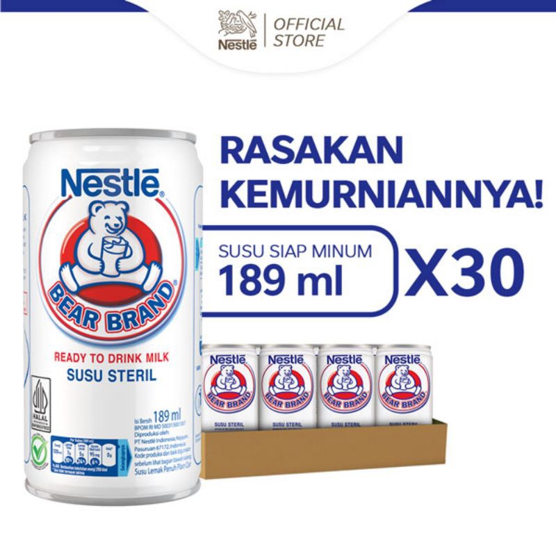 

susu bear bend susu kaleng susu seteril 189 ml x 30 pcs