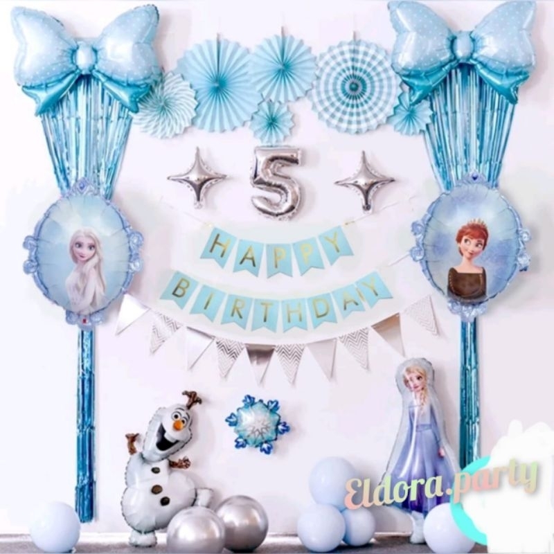 Paket dekorasi frozen pita/dekorasi ulang tahun anak